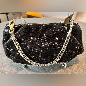 OrYANY Anthropologie Wendy Black Sequins Evening / Clutch Bag NWT NEW Orig $250